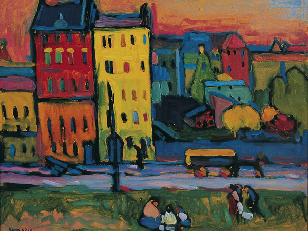 Wassily Kandinsky, Case a Monaco, 1908, olio su tela