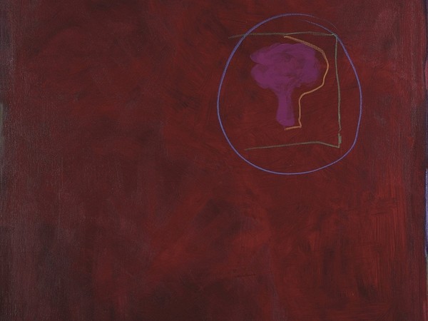 Luciano Bonetti, Vicine lontananze, 2021, smalto e pastelli a olio su tela, 80x80 cm.