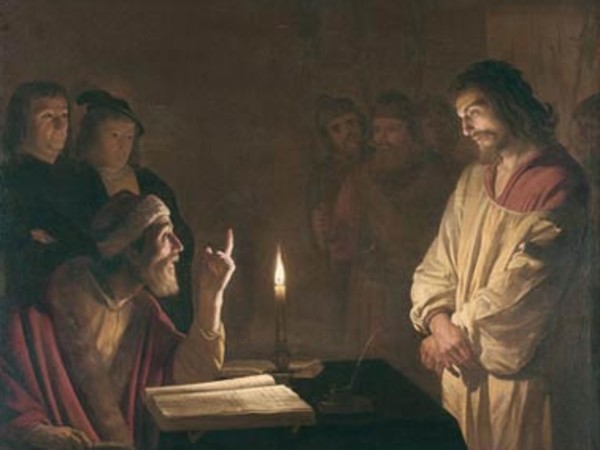 Gerrit van Honthorst, detto Gherardo delle Notti, Cristo Dinnanzi a Caifa, olio su tela. Londra, National Gallery.