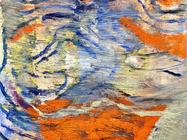 Lara Ilaria Braconi, Pendere dalle labbra, 2021. Olio e pigmenti su tela di juta. W 200 cm x H 170 cm x D 3,5 cm. 