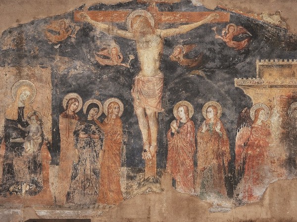 Crocifissione, Maestro di Fossa Trevi, Raccolta d'Arte di San Francesco, affresco staccato