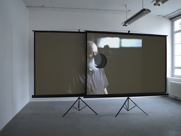  Peter Welz, Portrait #4 [AA Bronson | single projection | double screen], 2019. Ph. Peter Welz Studio