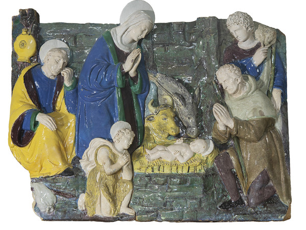 Natività, terracotta invetriata della bottega di Giovanni Della Robbia 