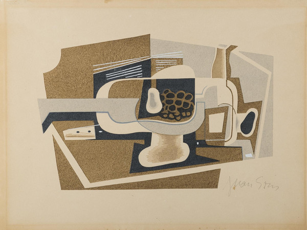 Juan Gris, Nature morte, 1922, pochoir a colori, 164 x 250 mm., tiratura sconosciuta. Nuno n. 162