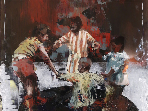 Borondo, Matière Noire Serie 5. Acrylic on glass, 100x80 cm.