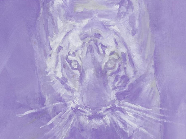 Yan Pei-Ming, Purple Downhill Tiger, 2022 (detail)