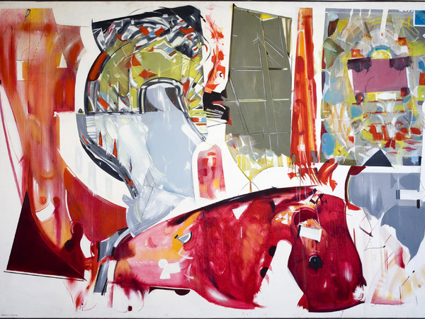 Paolo Gioli, Omaggio a Ionesco, 1965, olio su tela, cm. 200x140