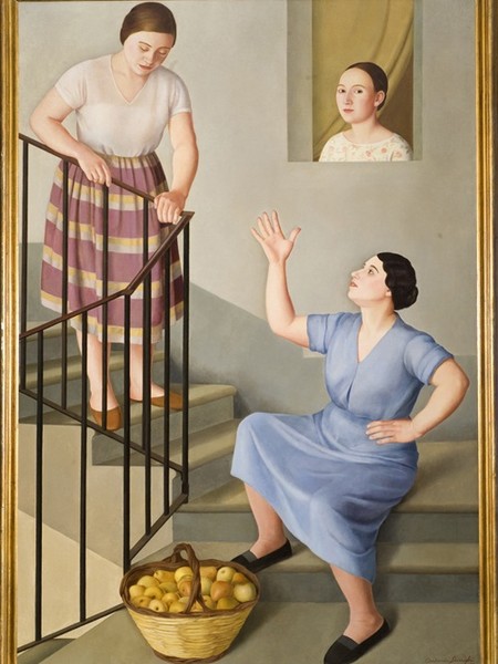 Antonio Donghi, Donna per le scale, 1929, Olio su tela, cm 155,5x111