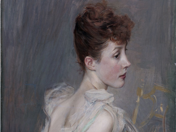 Giovanni Boldini, Ritratto della contessa De Leusse, nata Berthier, 1889. Olio su tela, 170 x 59 cm