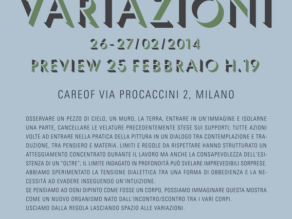 Variazioni, Careof, Milano