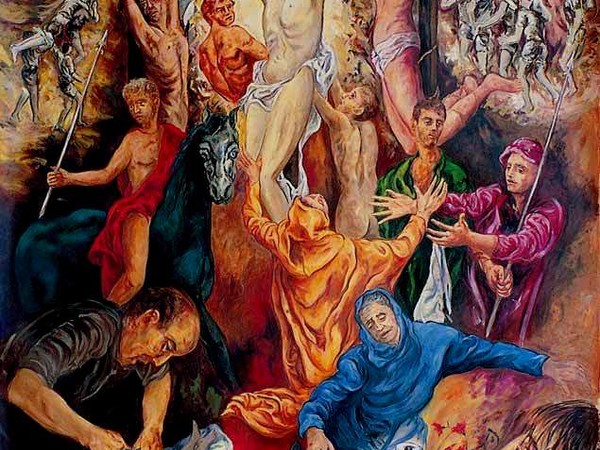 Francesco Guadagnuolo, Crocifissione, olio su tela, 300×200 cm (part.)
