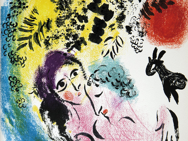 Marc Chagall, Les amoureux au soleil rouge, 1960