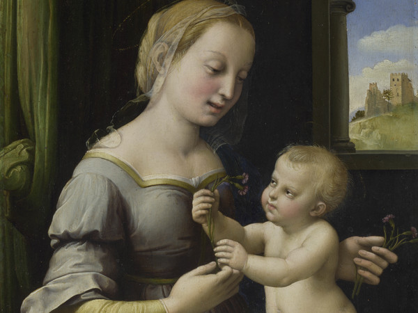 Raffaello Sanzio, La Madonna dei Garofani, 1506-1507, Olio su tavola, 22.4 x 27.9 cm | © The National Gallery, London 