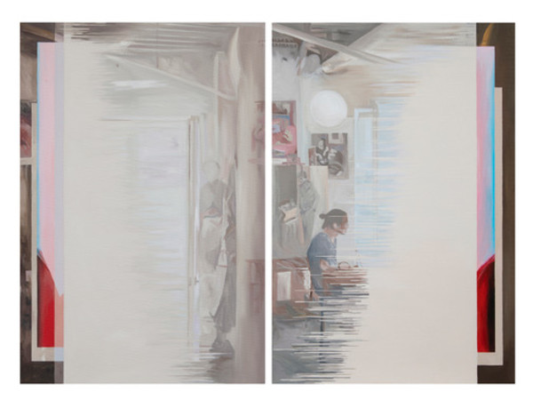 Anna Caruso, Life script, 2021, dittico, 60x80 cm., acrilico su tela