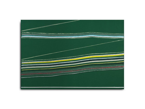 Vittore Frattini, Orizzonte green, 2023, tecnica mista su tela, cm. 100x150