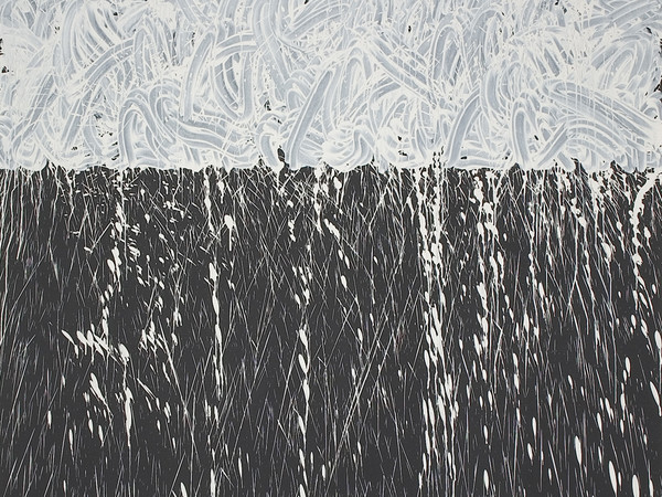Richard Long,<em> Untitled</em>, 2005, China clay, acrylic medium and paint on wood /  <em>Caolino, medium acrilico e tempera su legno</em>, 200 x 200 cm | "River Avon Mud" 