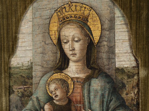 Carlo Crivelli, Madonna col Bambino, 1455 ca., Tavola, 28 x 18 cm (Solo parte dipinta) | Courtesy of Fondazione Cini, Venezia