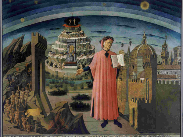 Domenico di Michelino, Ritratto di Dante Alighieri, la città di Firenze e l'allegoria della Divina Commedia