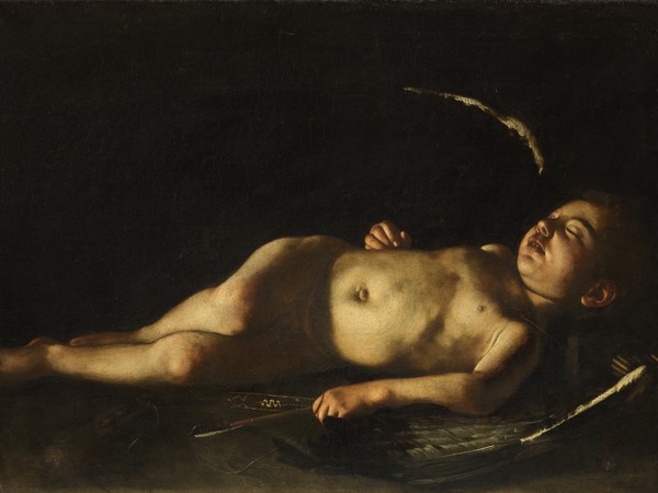 Caravaggio, Eros dormiente, 1608-1609, Olio su tela, Firenze, Galleria degli Uffizi