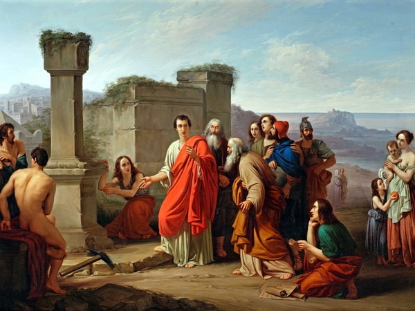 Paolo Barbotti, Cicerone scopre la tomba di Archimede, olio su tela