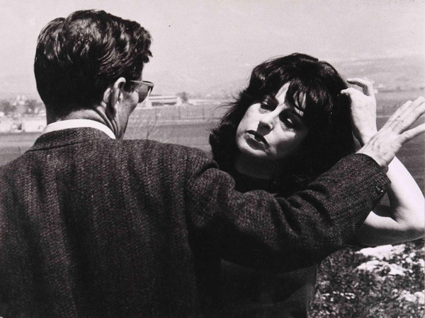 Pier Paolo Pasolini e Anna Magnani durante la lavorazione del film "Mamma Roma",1962