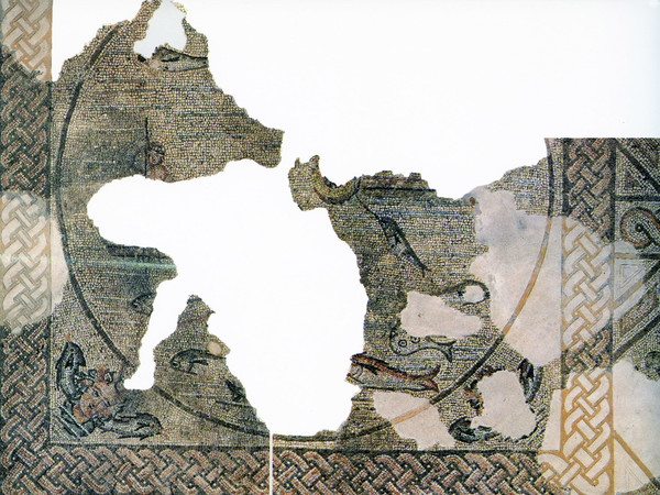Mosaico con scena di pesca