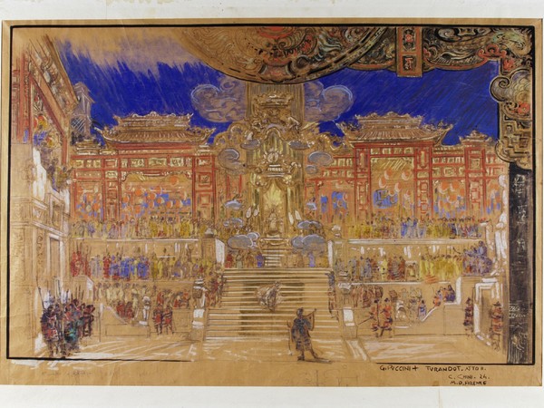 Galileo Chini, <em>Vasto piazzale della reggia. </em>Bozzetto per scenografia della Turandot. Atto II, scena II (quarta versione, definitiva), 1924, Milano, Archivio Storico Ricordi, ICON000206<br />