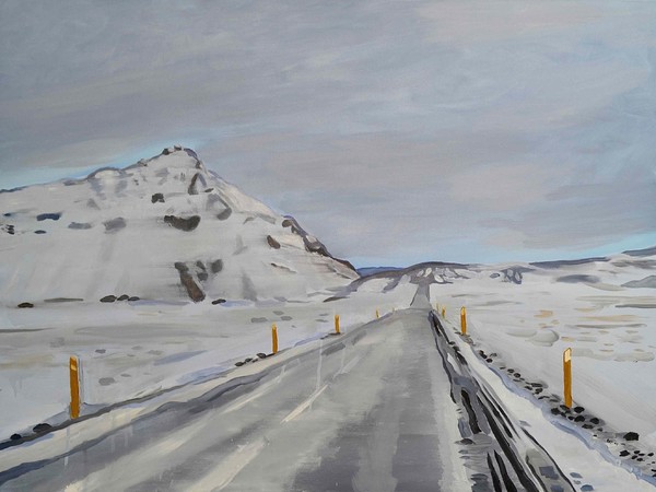 Charlie Masson, Icelandic Landscape (Route-54), olio-su-tela, 76x101cm, light