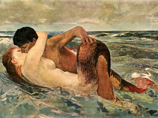 Max Klinger (1857 - 1920), Il bacio della sirena, 1895