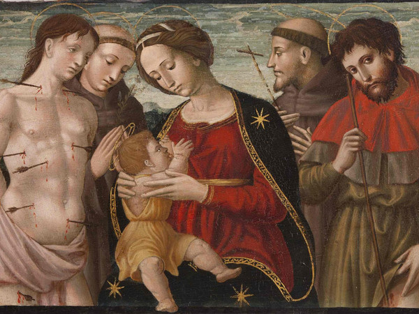 Nicola Filotesio detto Cola dell’Amatrice, Madonna che allatta il Bambino con i Santi Sebastiano, Antonio, Francesco e Rocco