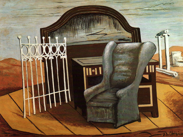 Giorgio de Chirico, Mobili in una valle (1927).