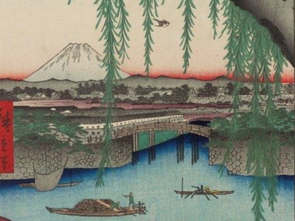 Utagawa Hiroshige, <em>Kameido. L’area antistante il santuario Tenjin</em>, 1856, Serie: <em>Cento vedute di luoghi celebri di Edo</em>, 242 x 356 mm, Silografia policroma, Museum of Fine Arts, Boston - Gift of Dr. G. S. Amsden