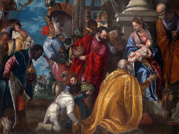 Paolo Caliari detto il Veronese (Verona 1538 - Venezia 1588), <em>Adorazione dei Magi</em>, Particolare, Olio su tela, 234 x 320 cm, Vicenza, Chiesa di Santa Corona