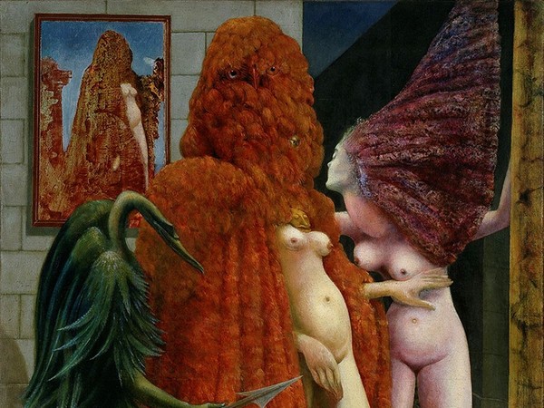 Max Ernst, <em>La vestizione della sposa</em> (<em>La Toilette de la mariée</em>), 1940, Olio su tela, 129.6 × 96.3 cm, Venezia, Peggy Guggenheim Collection, Venice (Solomon R. Guggenheim Foundation, New York) | © Max Ernst, by SIAE 2022