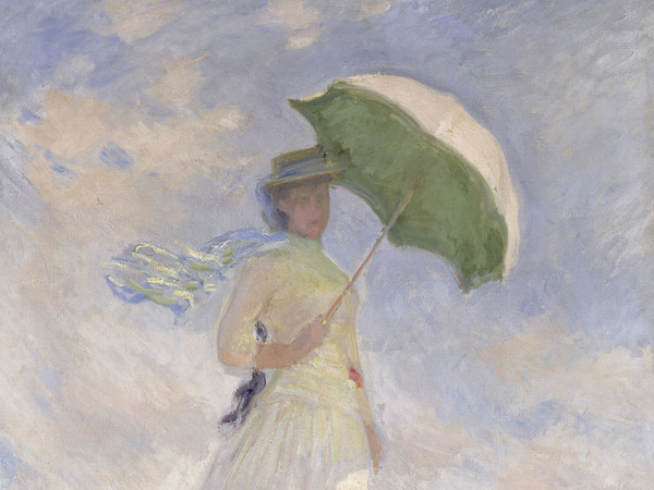 Claude Monet, Studio di figura en plein air: donna con parasole girata verso destra (1886). Olio su tela; 130,5x89,3 cm. Parigi, Musée d’Orsay