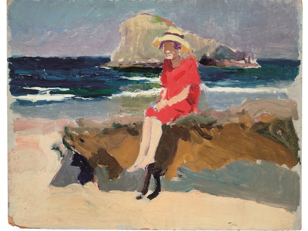 Joaquín Sorolla, Elena alla spiaggia di Biarritz, 1906, olio su cartone. Museo Sorolla