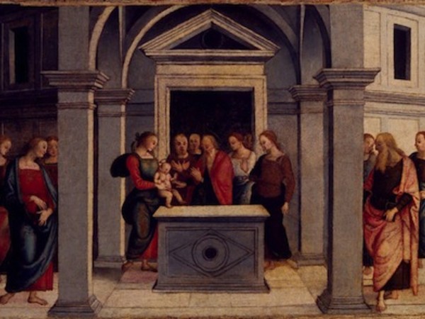 Perugino, Presentazione di Gesù al tempio (predella del Polittico di Sant’Agostino), 1521-1523 olio e tempera su tavola, 39 x 84,5 cm Perugia, Galleria Nazionale dell’Umbria