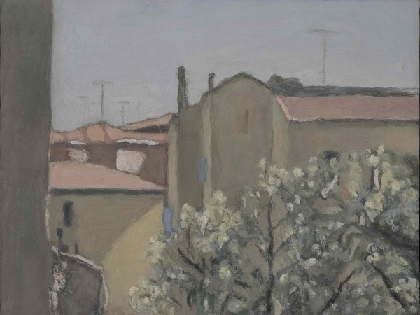 Giorgio Morandi, Cortile di via Fondazza, 1958, Olio su tela, cm 30,6 x 40,5, Museo Morandi, Bologna