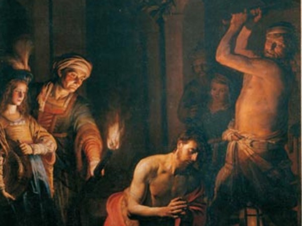 Gerrit van Honthorst, detto Gherardo delle Notti, Decollazione del Battista, olio su tela. Roma, Santa Maria della Scala.