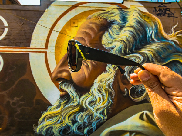 Mear One, GOD’S RAY, Los Feliz, Los Angeles, God portrait mural, This mural still exists | Photo © Vonjako