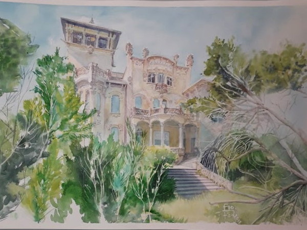 Fiorenza Ferrari, Villa Zanelli, 2018, acquerello, cm. 50x35 