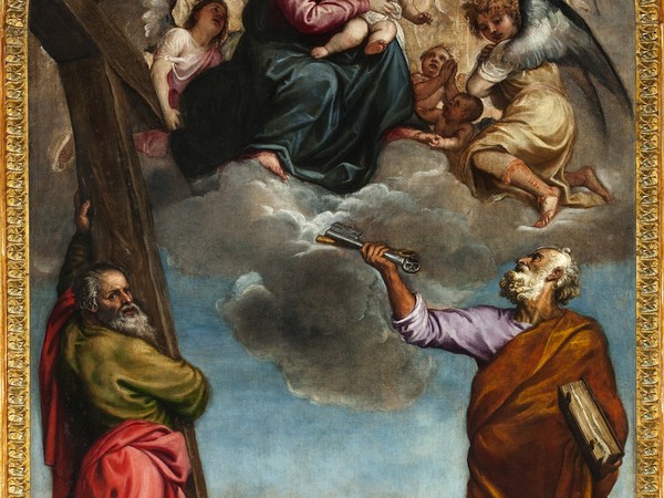 Tiziano Vecellio,  Madonna con il bambino in gloria e i santi Andrea e Pietro apostoli, Vittorio Veneto, Duomo di Santa Maria Nova di Serravalle