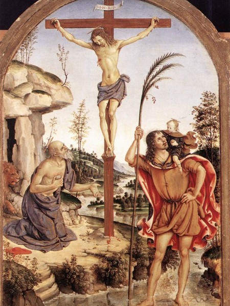 Crocifisso tra i santi Girolamo e Cristoforo