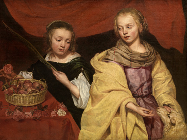 Michaelina Wautier (1617 - 1689), Ritratto di due fanciulle come Sant'Agnese e Santa Dorotea, 1655 circa, Olio su tela, Royal Museum of Fine Arts Antwerp (KMSKA) | © KMSKA www.lukasweb.be - Art in Flanders | Foto: Hugo Maertens