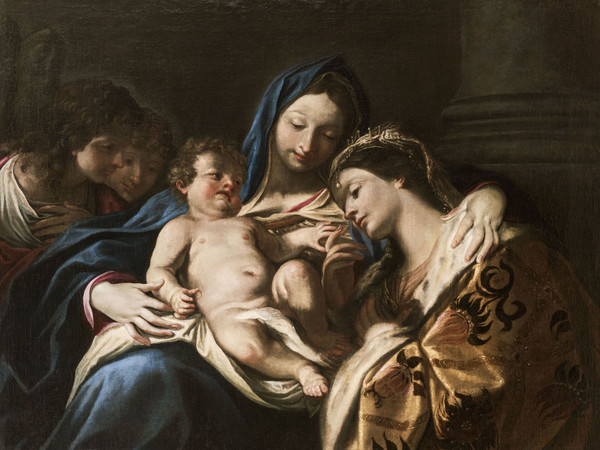 Domenico Maria Canuti, Il matrimonio mistico di Santa Caterina. Olio su tela, cm 111 x 145. Galleria Fondantico