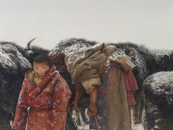 Xiong Libin, “L'inverno del bambino”, acquarello, 177cm×143.5cm