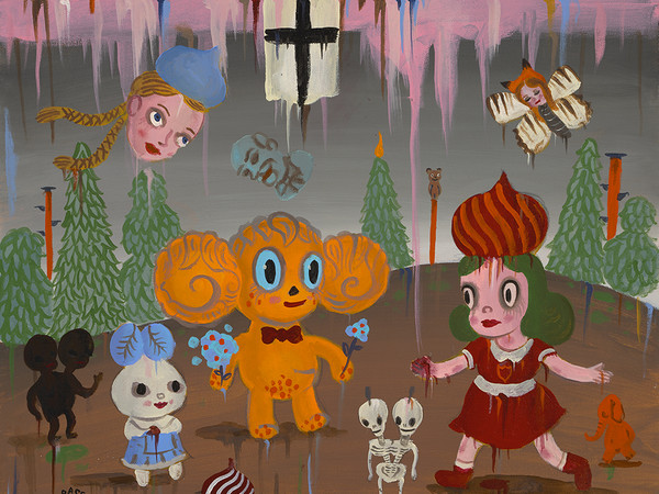 Gary Baseman, <em>The Dacha Trip</em>, Particolare, Acrilico su tela, 61 x 46 cm | Courtesy of Dorothy Circus Gallery<br />