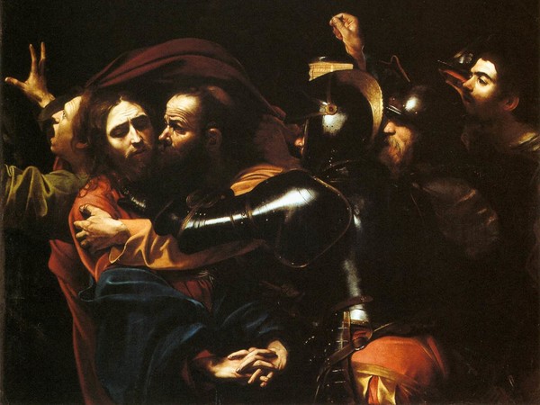 Caravaggio, Cattura di Cristo, 1602, Olio su tela, 133.5 × 169.5 cm, Dublino, Galleria Nazionale d'Irlanda