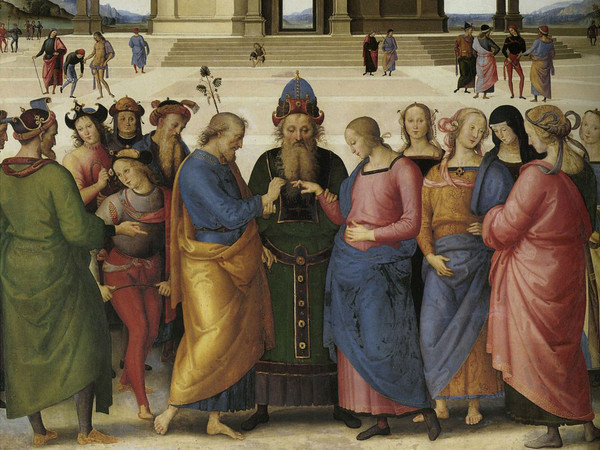 Pietro Perugino, Sposalizio della Vergine, 1501-1504, Olio su tavola, 234 × 186 cm, Caen, Musée des Beaux-Arts