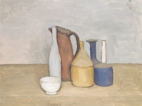 Giorgio Morandi, Natura morta, olio su tela, 35 x 50 cm. Collezione privata